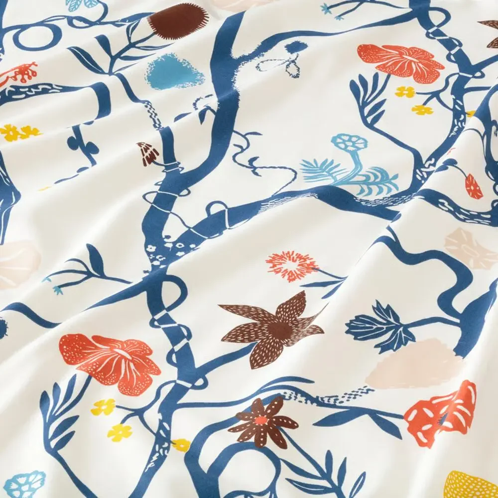IKEA REVFINGERÖRT Pre-cut Fabric Botanical White Multicolor59x118